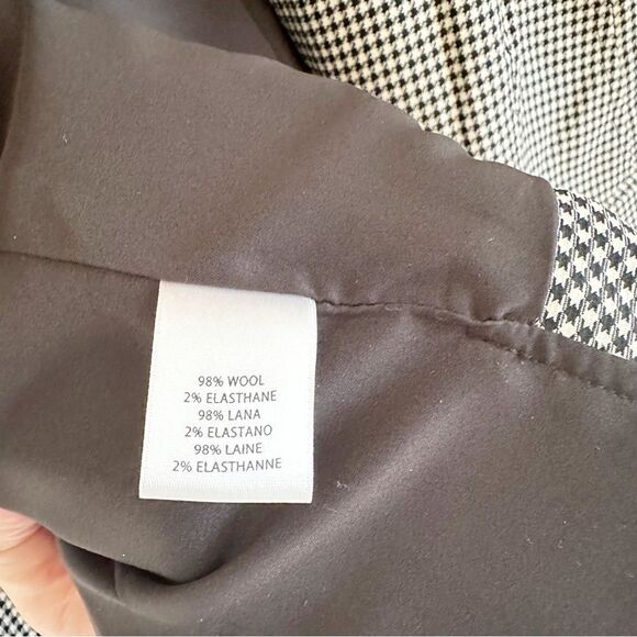 NEW WORTH NEW YORK Mini Houndstooth Jacket Stretch Wool Black White Women's 2 - Picture 6 of 6